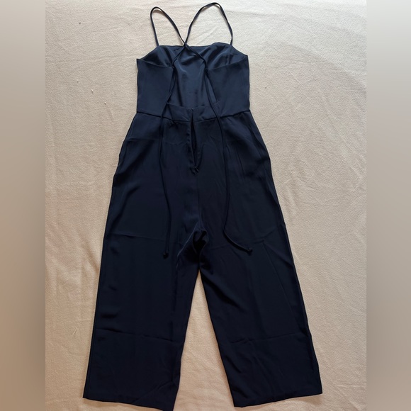 Medium Tie Back Navy Blue Dynamite Jumpsuit - Picture 4 of 4